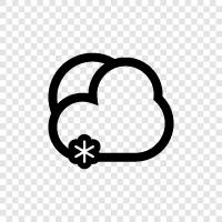 snow, clouds, winter, White Christmas icon svg