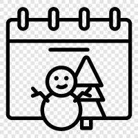 snow, Christmas, family, friends icon svg