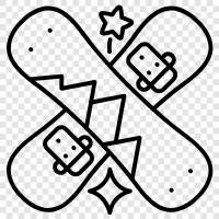 snowboarding, boarding, skiing, winter icon svg