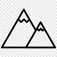 snowcapped mountains, snowy mountains, snowy peaks, snowy range icon svg