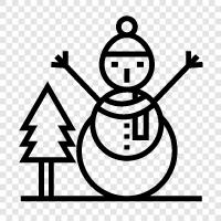 snowman, winter, Christmas, snowflake icon svg