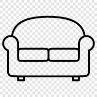 Sofa Bed, Couch, Living Room, Bedroom icon svg