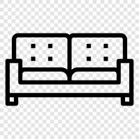 Sofa Bed, Ottoman, Sectional, Loveseat icon svg