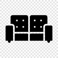 Sofa bed, loveseat, sectional, couch icon svg