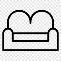 Sofa Bed, Living Room Furniture, Couch, Bed icon svg