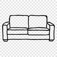 Sofa Bed, Couch, Bed, Bedroom icon svg