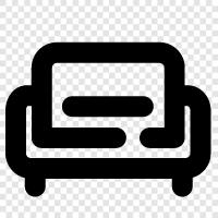 Sofa bed, sleeper sofa, big sofa, small sofa icon svg