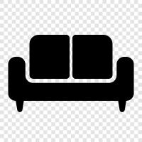 Sofa bed, Sofa set, Couch, loveseat icon svg