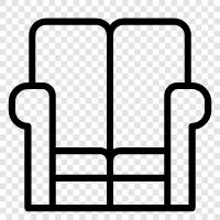 Sofa beds, Couch, recliner, Loveseat icon svg