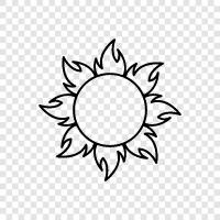 Solar, Sonnenstrahl, Sonnenfinsternis, Sonnensystem symbol