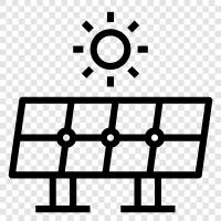 Sonnenenergie, Sonnenkollektoren, Sonnenenergiesysteme, Solartechnik symbol