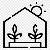 solar green house, passive solar green house, high efficiency green house, green icon svg