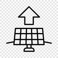 Solare Photovoltaik, Solarpaneele, Solare Energie, Photovoltaik symbol