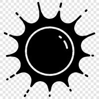 Solar, Sonnenfinsternis, Sonnenfleck, Sonnenbrand symbol