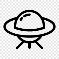 space, spacecraft, planets, stars icon svg