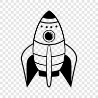 space, science, technology, launch icon svg