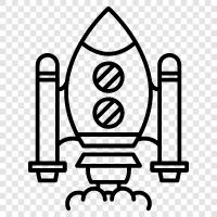 spacecraft, rocket, shuttle, orbiting icon svg