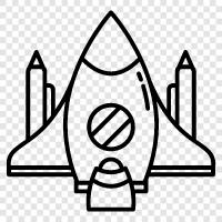 spacecraft, shuttle, rocket, orbit icon svg