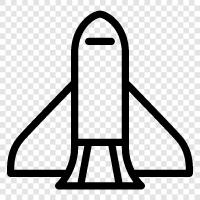 spacecraft, space shuttle, moon, planetary icon svg