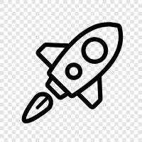 spacecraft, launch, space, astronomy icon svg