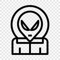 spacecraft, extraterrestrial, UFO, Extraterrestrial life icon svg