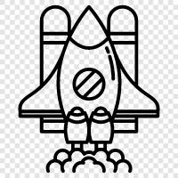 spacecraft, space shuttle, orbit, astronomy icon svg