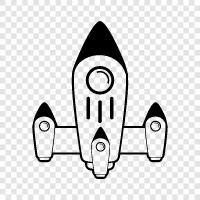 spacecraft, launch, space, astronomy icon svg