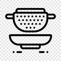 spaghetti strainer, colander, food strainer, kitchen strainer icon svg