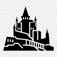 Spain, palace, attraction, Alcazar of Segovia icon svg