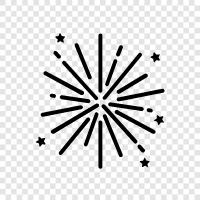 sparkler, sky rocket, firecracker, fireworks icon svg