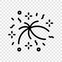 sparklers, explosions, displays, July 4th icon svg