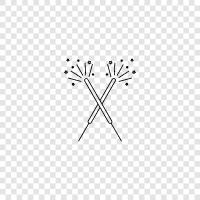 sparklers, rockets, Fourth of July, Independence Day icon svg