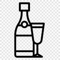 sparkling wine, bubbly, Champagne icon svg