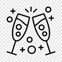 sparkling wine, Champagne icon svg