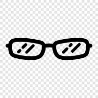 spectacles, reading glasses, sun glasses, polarized lenses. ey icon svg