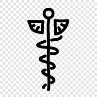 staff, serpent, winged, herald icon svg