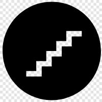 staircase, up and down, up and down stairs, ascending and descending icon svg