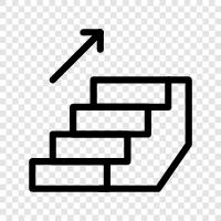 staircase, going up, stairs, up and down icon svg