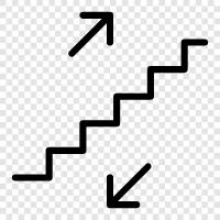 staircases, risers, treads, banister icon svg