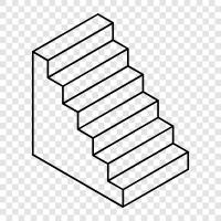 staircases, metal stairs, wooden stairs, handrails icon svg