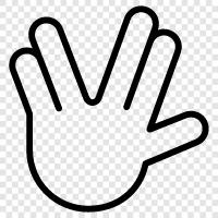 Stern Trek Handabdruck, Stern Trek Hand Symbol, Stern Trek Hand Geste, Stern Trek Hand symbol