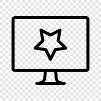 starred computer, starred system, starred computer system, starred desktop icon svg