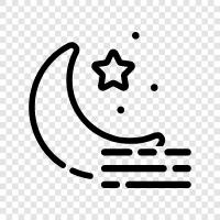 starry night, romantic night, serene night, misty night icon svg