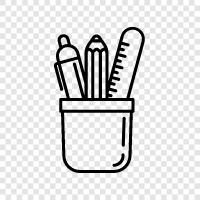 stationery supplies, paper, paper supplies, office supplies icon svg