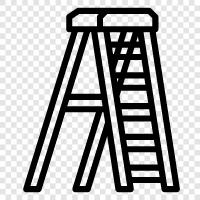 steel ladder, aluminum ladder, wooden ladder, safety ladder icon svg