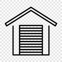 storage, storage units, garage storage, car storage icon svg