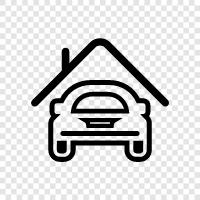 storage, car, parking, garage door icon svg