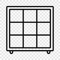 storage, shelving, furniture, metal icon svg