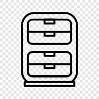 storage, cabinet, wooden, drawers icon svg