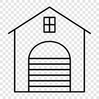 storage, workshop, workshop space, car storage icon svg